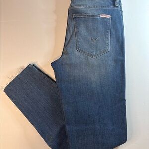 Hudson Woman’s Size 28 Natalie Mid-Rise Super Skinny Ankle Raw Hem Denim Jeans